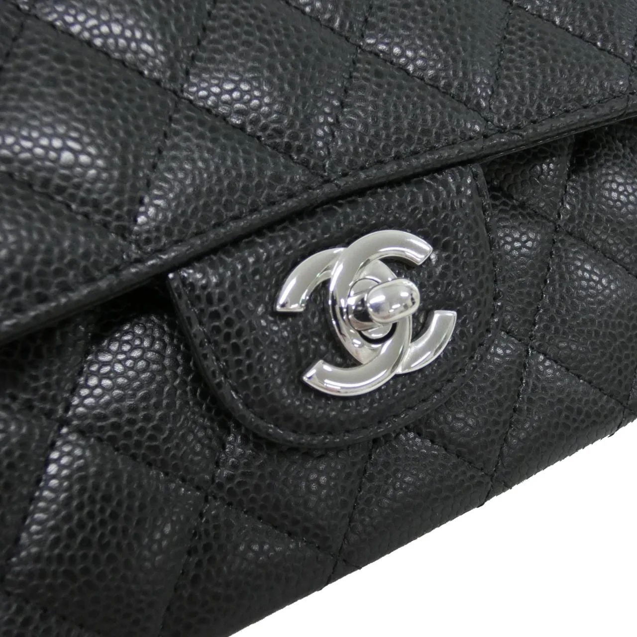 CHANEL Matelasse 1112 Shoulder Grained Calfskin 黑色 荔枝紋牛皮 未使用品 - 縮圖 4