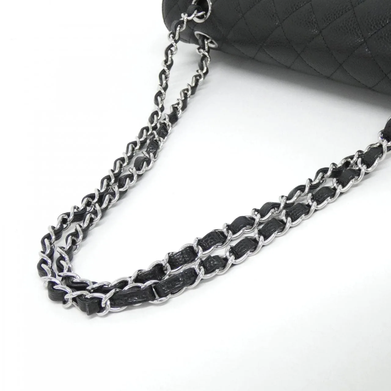 CHANEL Matelasse 1112 Shoulder Grained Calfskin 黑色 荔枝紋牛皮 未使用品 - 縮圖 5