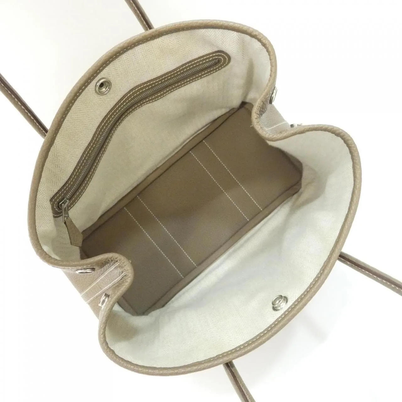 HERMES Garden Party 051568CK Tote Etoupe Rank B - Thumbnail 8