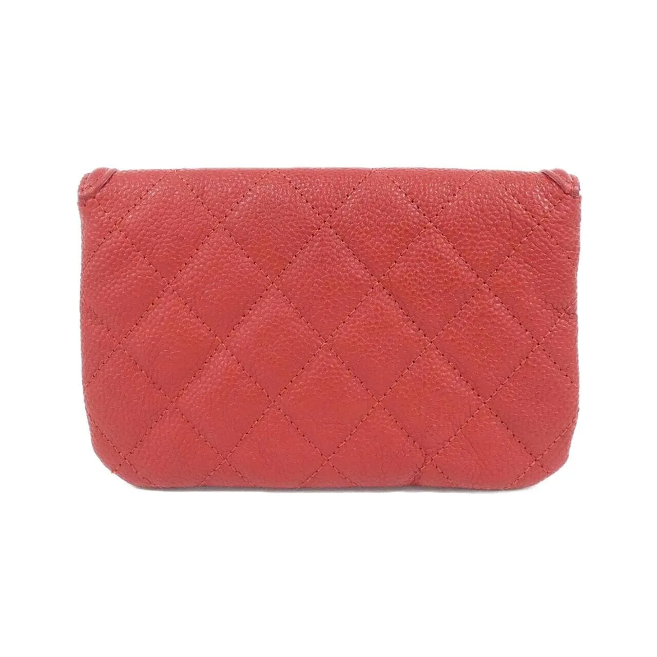 CHANEL Pouch Grained Calfskin Red Grained Calfskin Rank A - Thumbnail 2