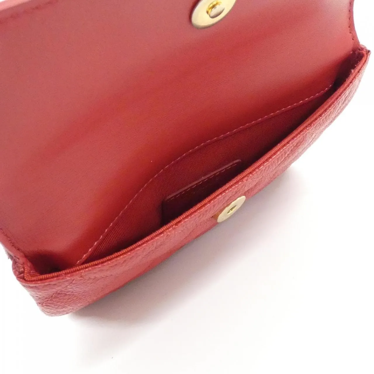 CHANEL Pouch Grained Calfskin Red Grained Calfskin Rank A - Thumbnail 5