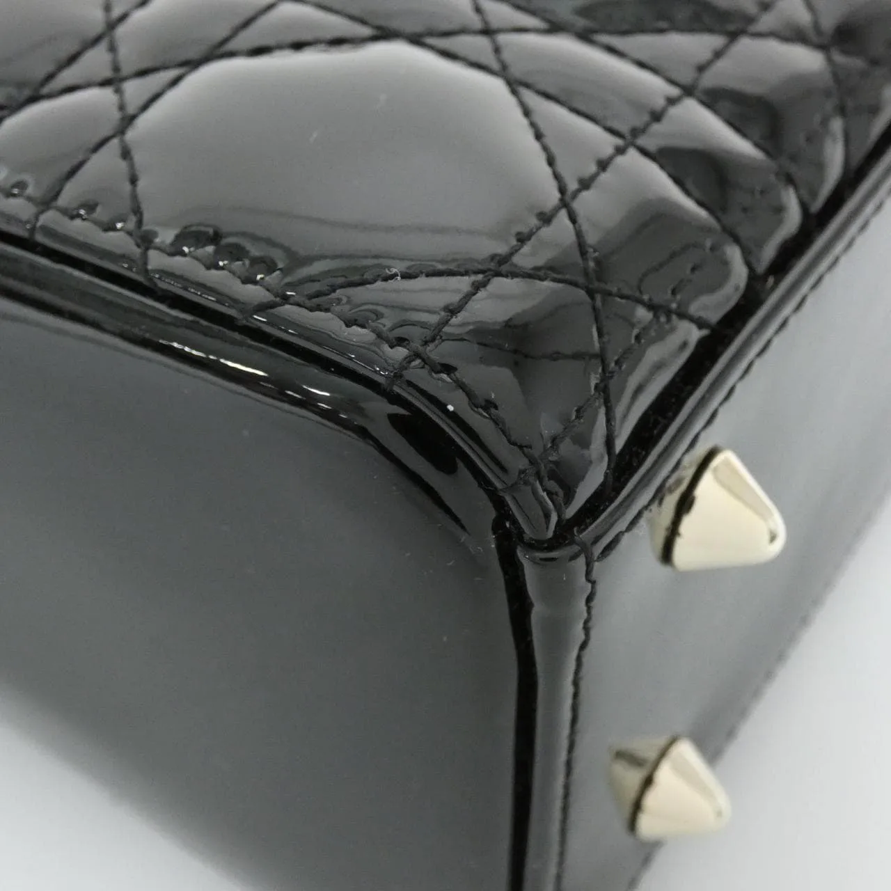 DIOR Lady Dior M0531OWCB Handbag Patent Leather Black Patent Leather Rank A - Thumbnail 3