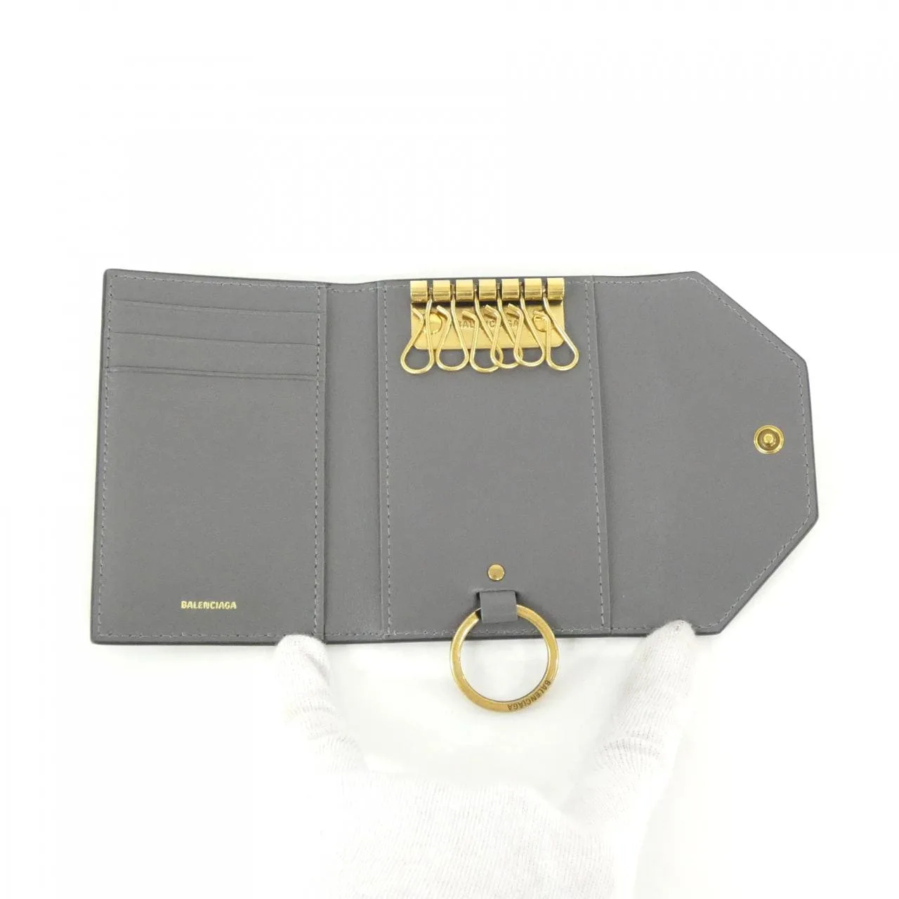 BALENCIAGA 736731 2AABY Key Case Black Rank A - Thumbnail 4