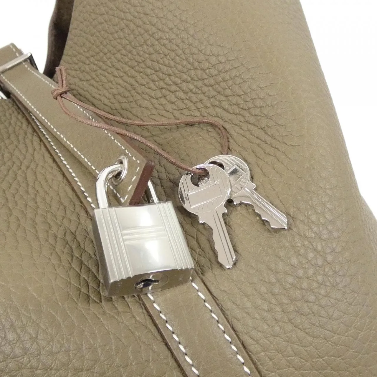 HERMES Picotin 060991CK Handbag Clemence Etoupe Clemence Leather Unused - Thumbnail 3