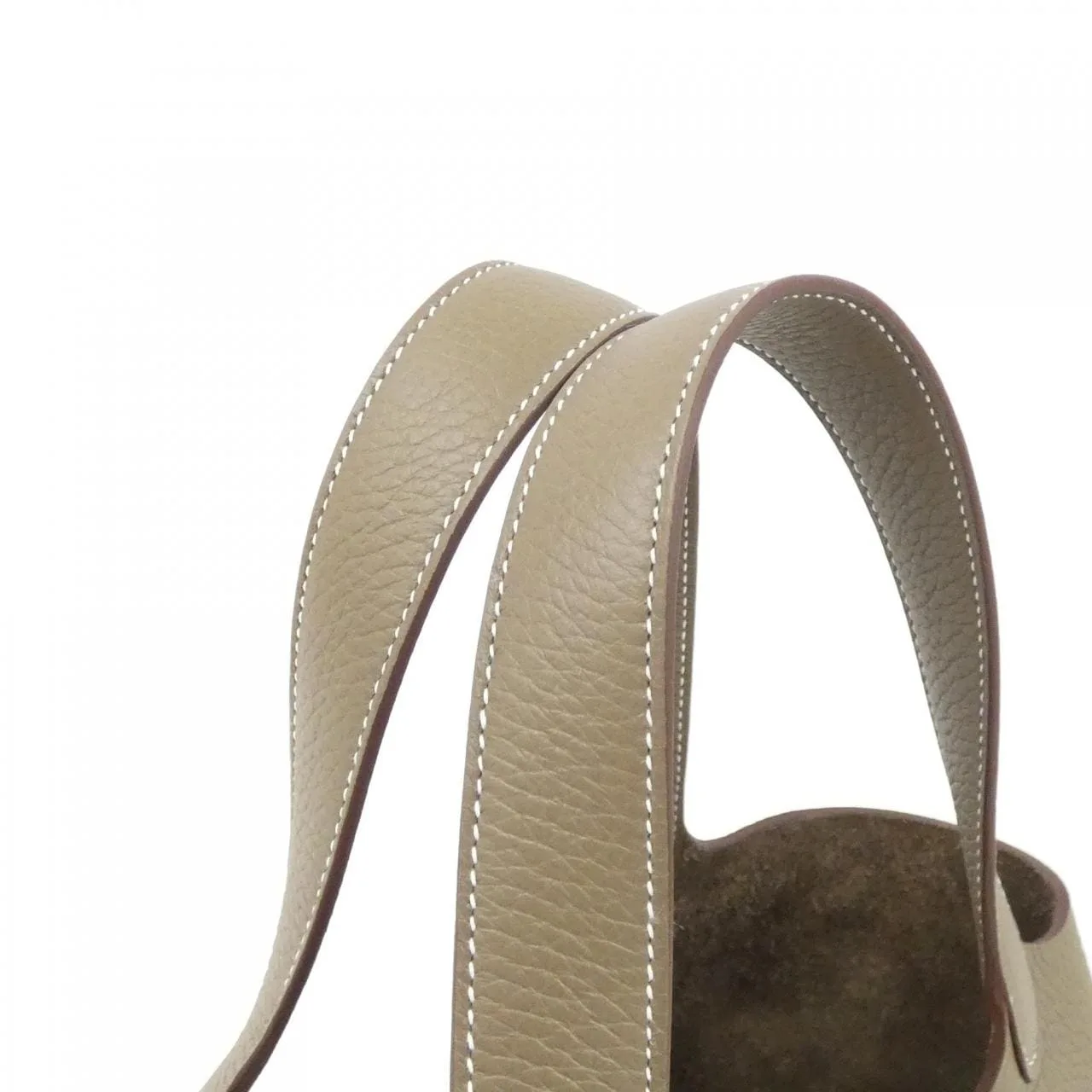 HERMES Picotin 060991CK Handbag Clemence Etoupe Clemence Leather Unused - Thumbnail 4