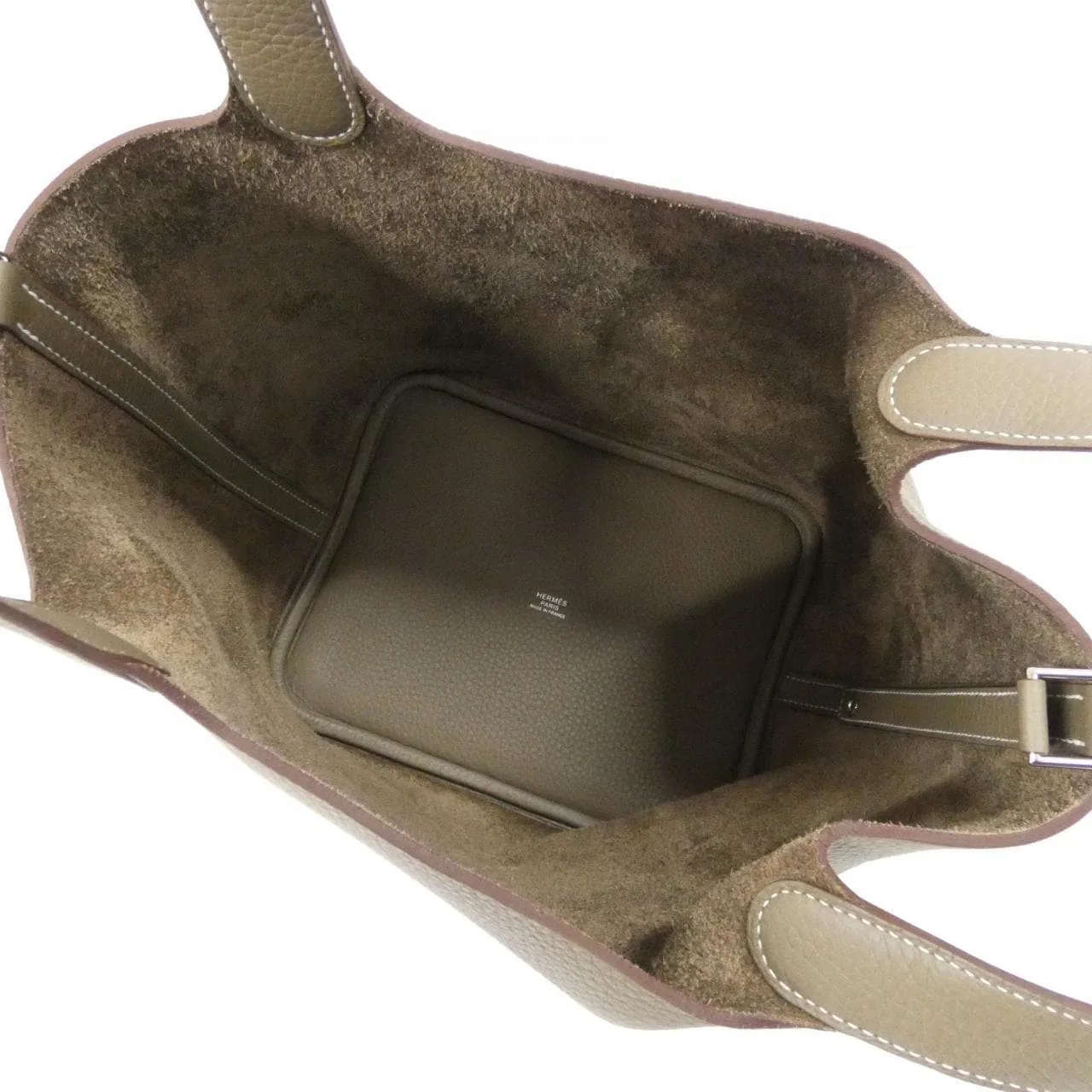 HERMES Picotin 060991CK Handbag Clemence Etoupe Clemence Leather Unused - Thumbnail 5