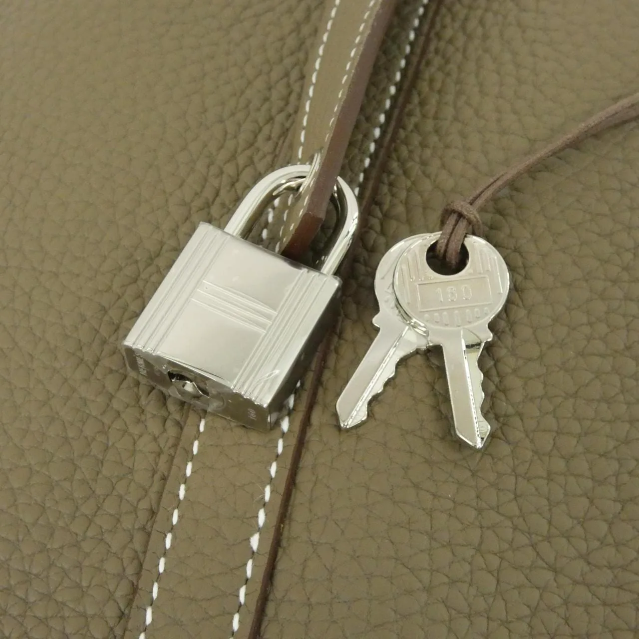 HERMES Picotin 060991CK Handbag Clemence Etoupe Clemence Leather Unused - Thumbnail 3