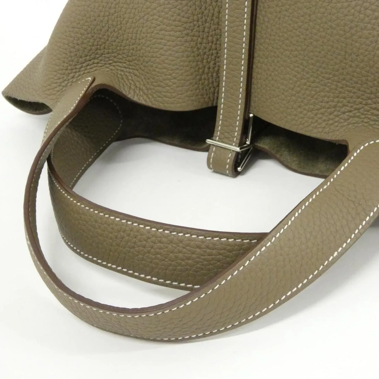 HERMES Picotin 060991CK Handbag Clemence Etoupe Clemence Leather Unused - Thumbnail 4