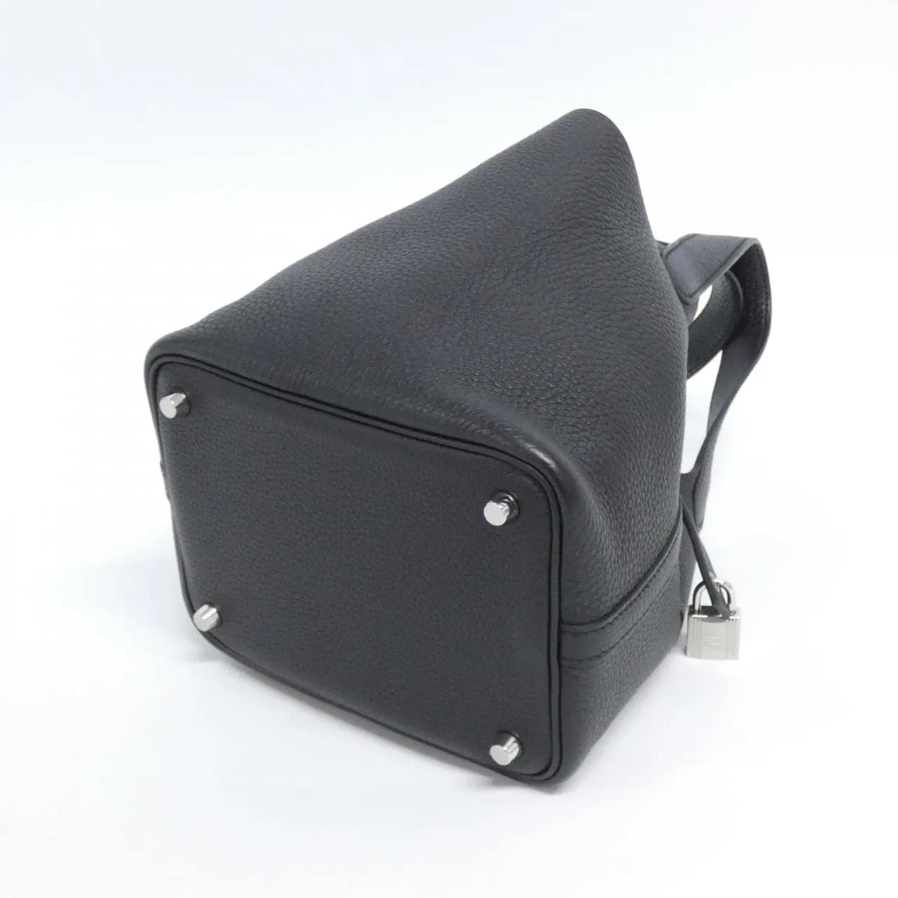 HERMES Picotin 056289CK Handbag Clemence Black Clemence Leather Rank A - Thumbnail 2