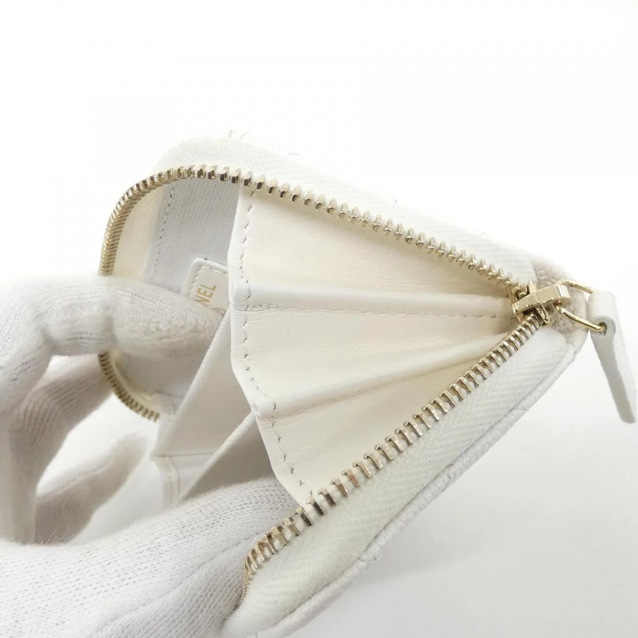 CHANEL Timeless Classic AP0216 Coin Case Grained Calfskin White Grained Calfskin Rank A - Thumbnail 10