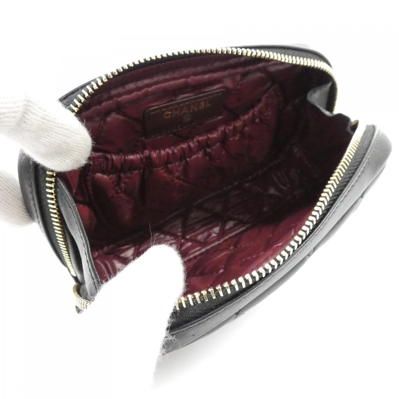 CHANEL Timeless Classic 80909 Pouch Lambskin Black Lambskin Rank A - Thumbnail 8