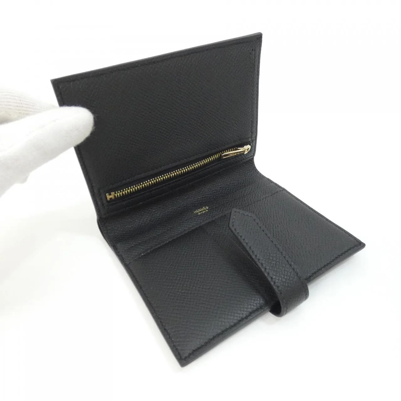 HERMES 039790CC Wallet Epsom Black Epsom Leather Rank A - Thumbnail 6