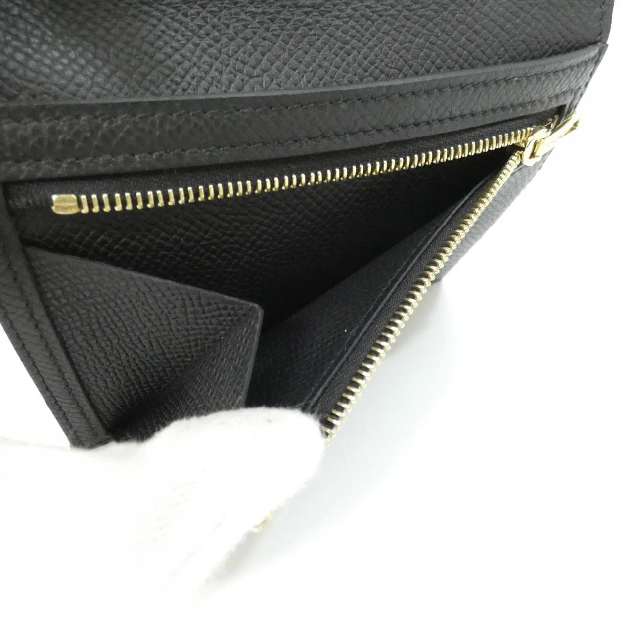 HERMES 039790CC Wallet Epsom Black Epsom Leather Rank A - Thumbnail 9