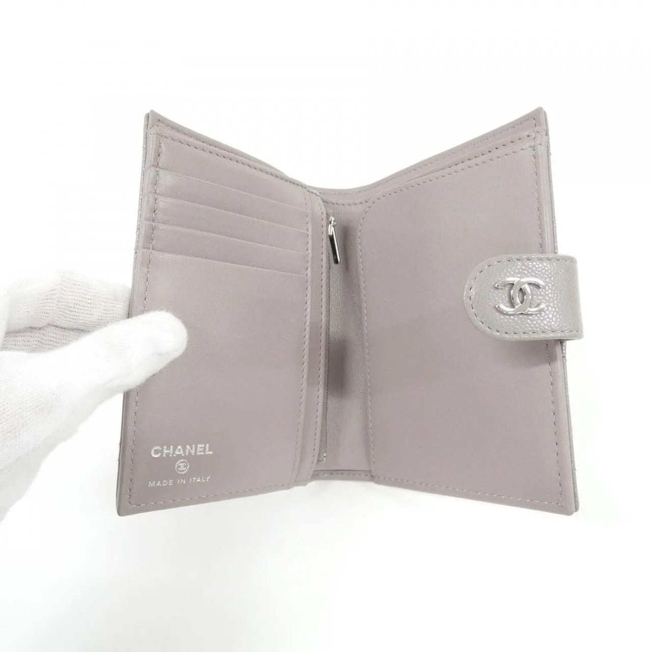 CHANEL Timeless Classic AP3791 Passport Case Grained Calfskin Grey Grained Calfskin Unused - Thumbnail 4