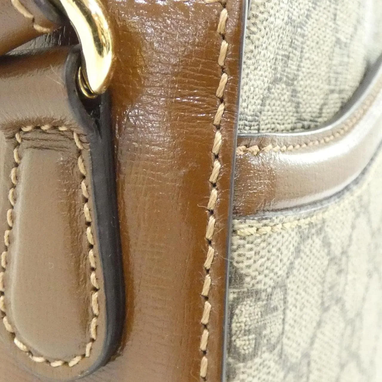 GUCCI Bamboo 675891 92THG 肩背包 帆布 黑色 帆布 中古品A - 縮圖 6