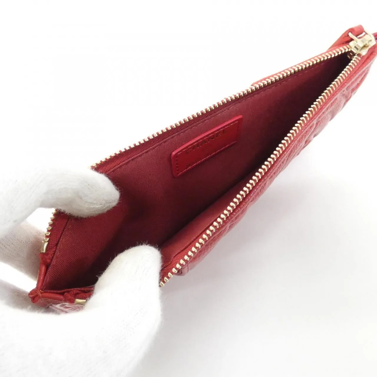 CHANEL Timeless Classic AP1253 Pouch Grained Calfskin Red Grained Calfskin Rank A - Thumbnail 7