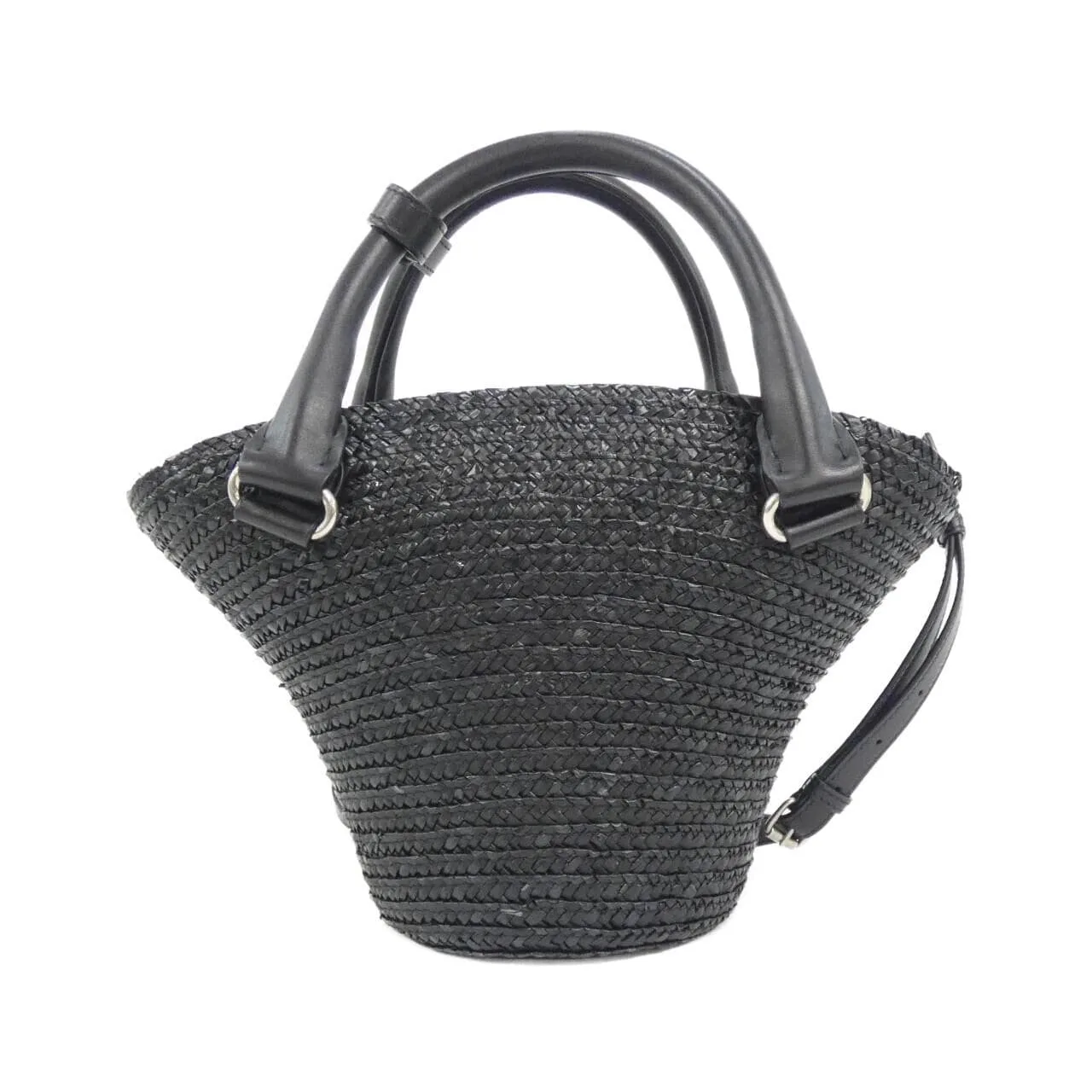 BALENCIAGA 744139 2AAGO Handbag Leather Black Leather Rank A - Thumbnail 2