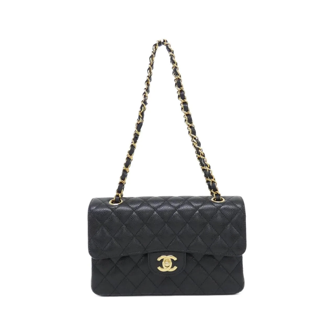 CHANEL Matelasse 1113 Shoulder Grained Calfskin Black