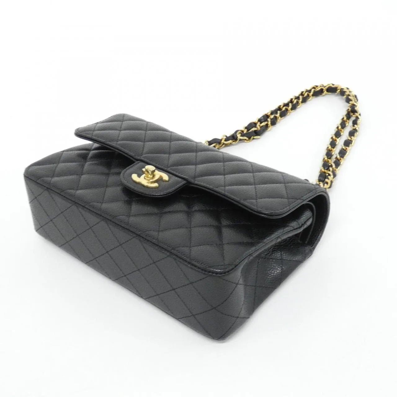 CHANEL Matelasse 1113 Shoulder Grained Calfskin 黑色 荔枝紋牛皮 中古品A - 縮圖 3