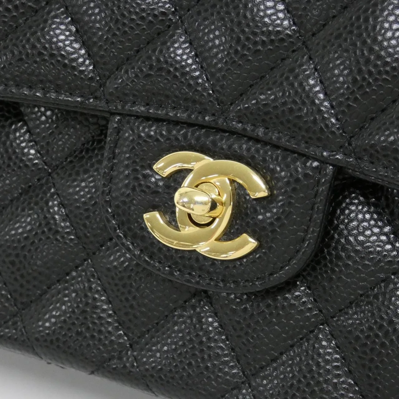 CHANEL Matelasse 1113 Shoulder Grained Calfskin 黑色 荔枝紋牛皮 中古品A - 縮圖 4