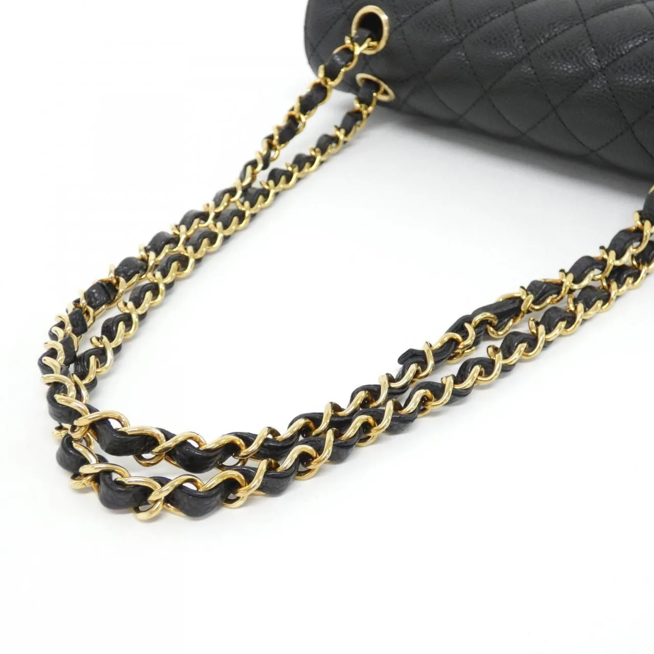CHANEL Matelasse 1113 Shoulder Grained Calfskin 黑色 荔枝紋牛皮 中古品A - 縮圖 5