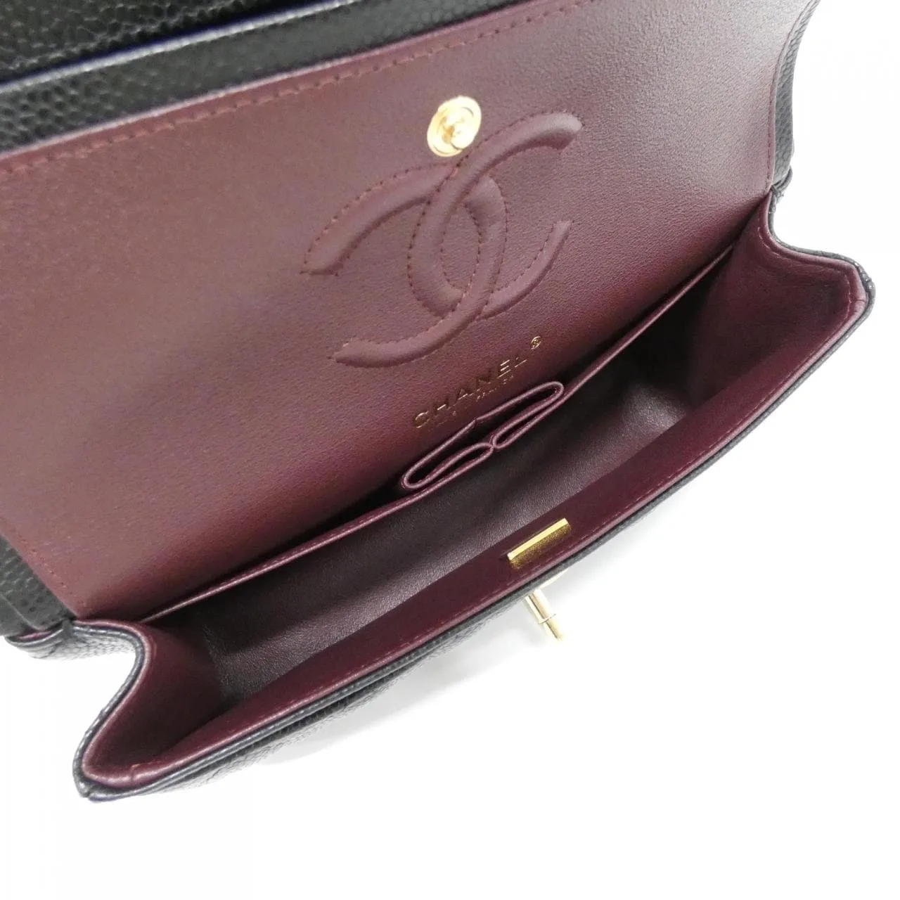 CHANEL Matelasse 1113 Shoulder Grained Calfskin 黑色 荔枝紋牛皮 中古品A - 縮圖 6