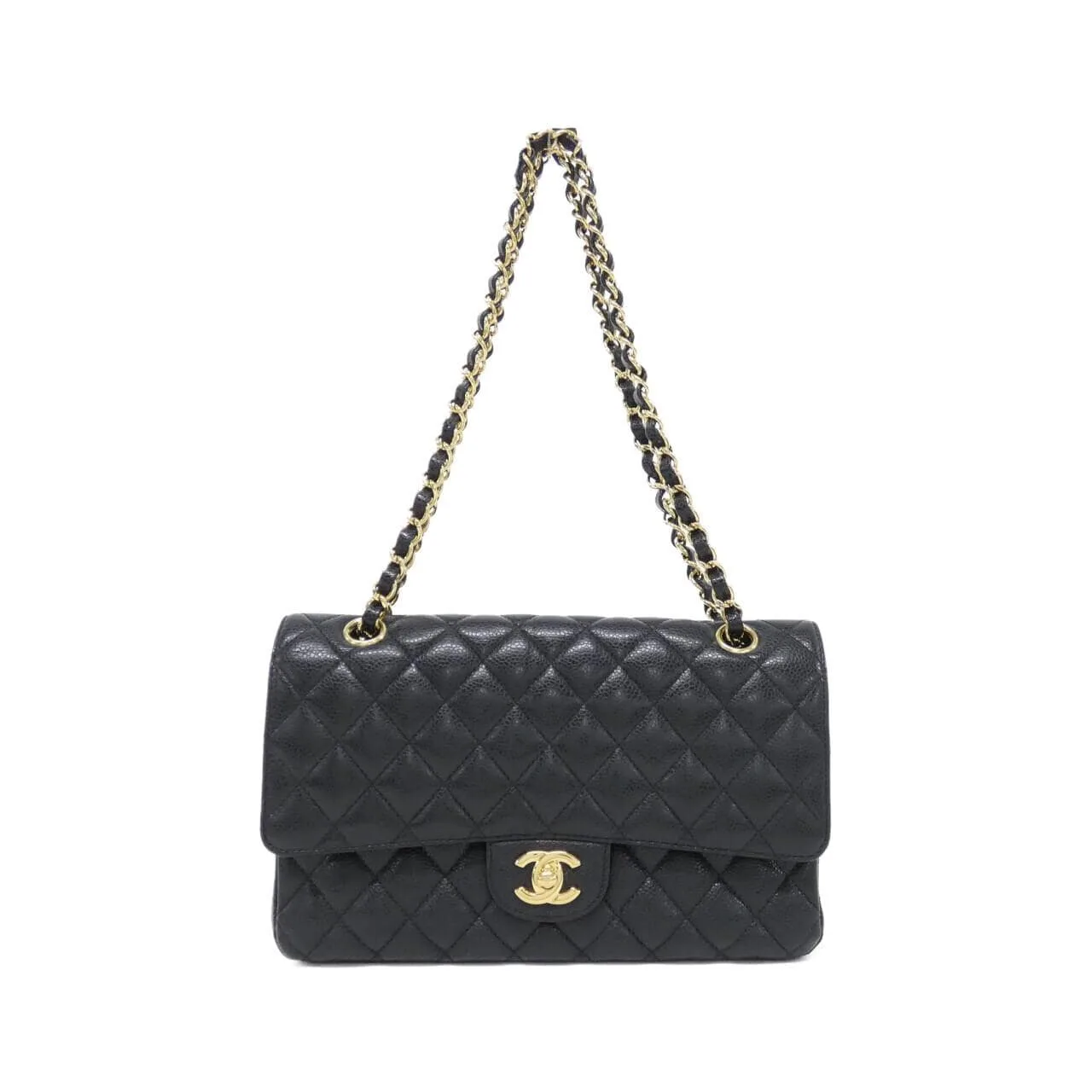 CHANEL Matelasse 1112 Shoulder Grained Calfskin Black