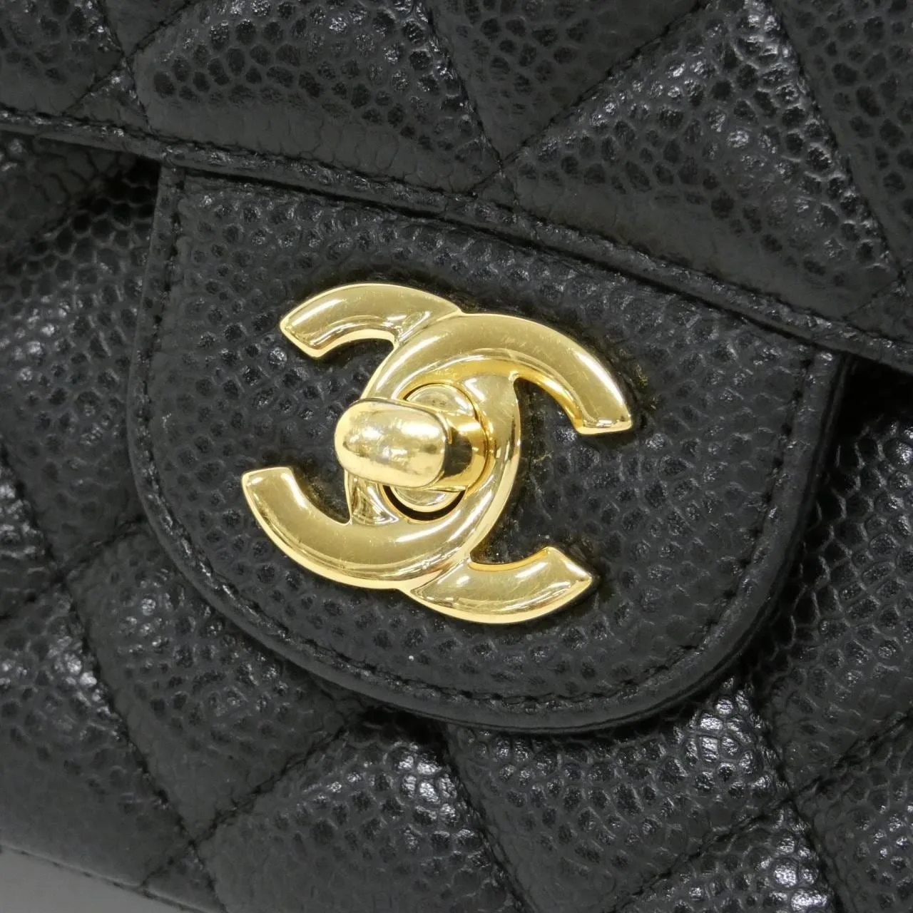 CHANEL Matelasse 1112 Shoulder Grained Calfskin 黑色 荔枝紋牛皮 中古品A - 縮圖 5