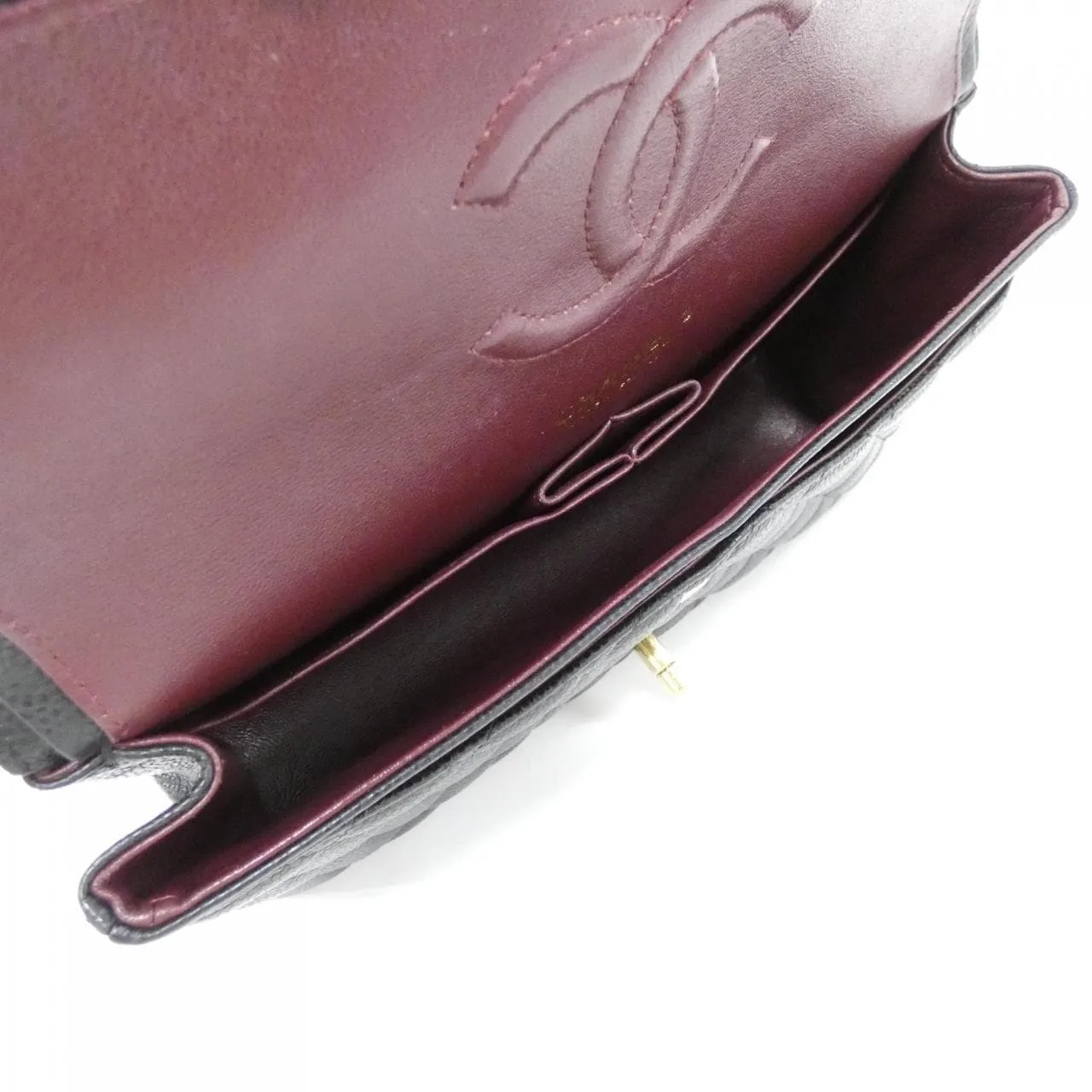 CHANEL Matelasse 1112 Shoulder Grained Calfskin 黑色 荔枝紋牛皮 中古品A - 縮圖 7