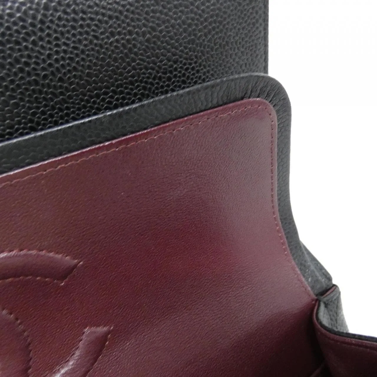 CHANEL Matelasse 1112 Shoulder Grained Calfskin 黑色 荔枝紋牛皮 中古品A - 縮圖 8