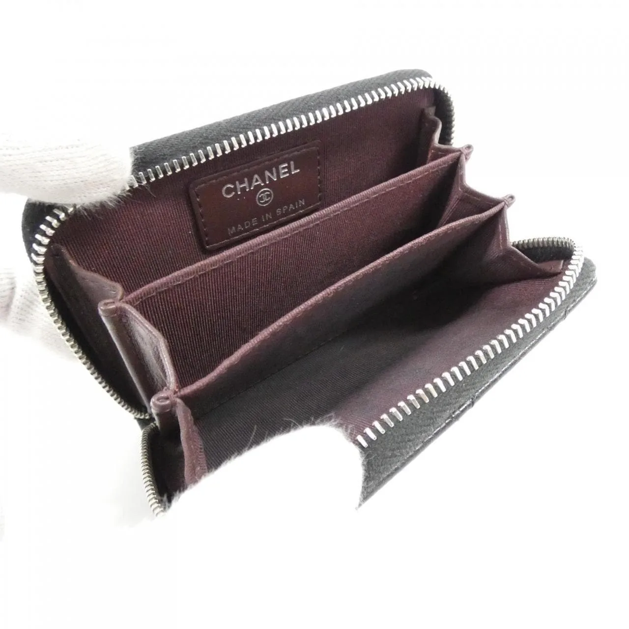CHANEL Timeless Classic AP0216 Coin Case Grained Calfskin Black Grained Calfskin Rank B - Thumbnail 7