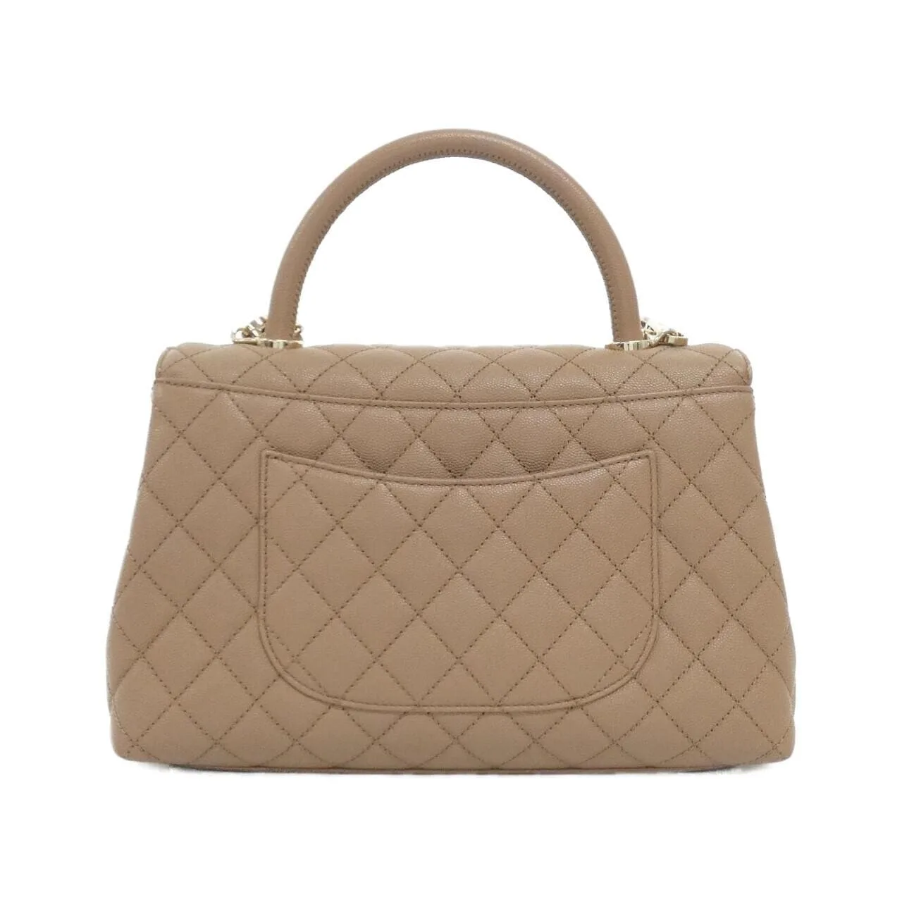 CHANEL Matelasse 92991 Handbag Grained Calfskin 米色 荔枝紋牛皮 中古品A - 縮圖 2