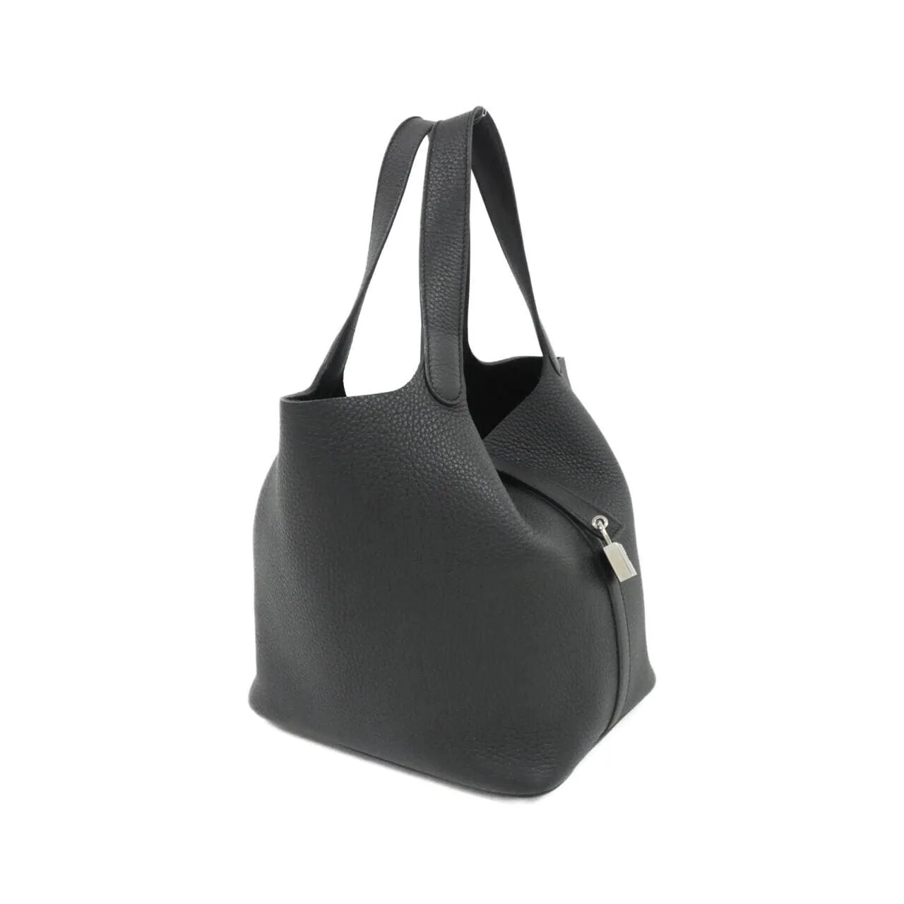 HERMES Picotin 060991CK Handbag Clemence Black