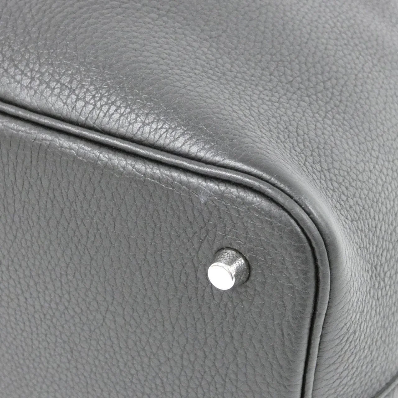 HERMES Picotin 060991CK Handbag Clemence Black Clemence Leather Rank A - Thumbnail 2
