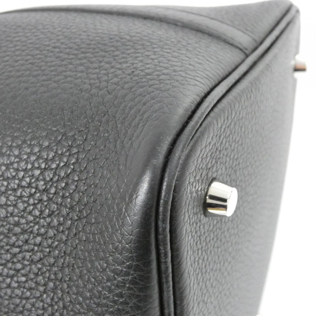 HERMES Picotin 060991CK Handbag Clemence Black Clemence Leather Rank A - Thumbnail 3