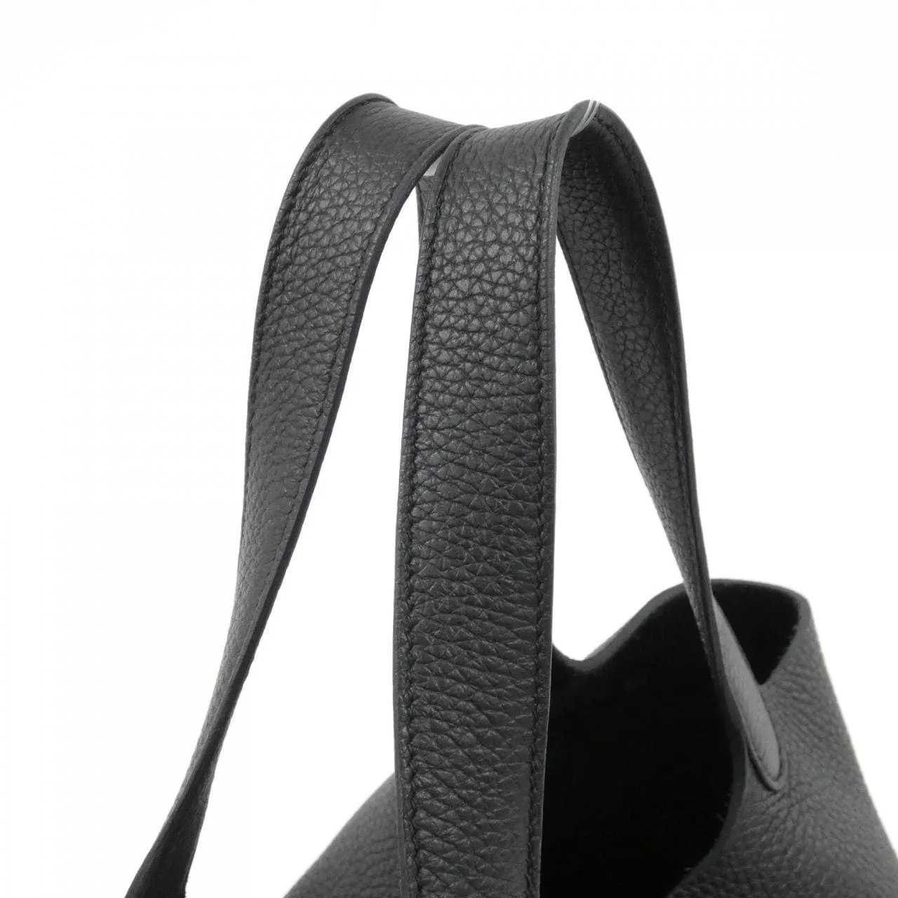 HERMES Picotin 060991CK Handbag Clemence Black Clemence Leather Rank A - Thumbnail 6