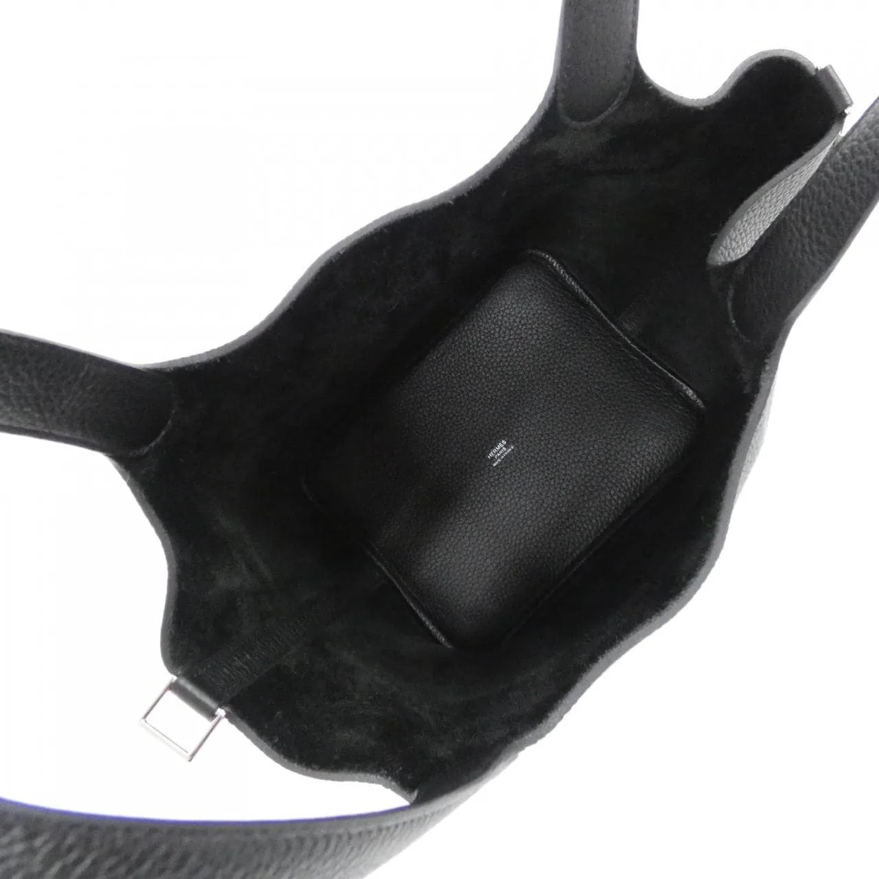 HERMES Picotin 060991CK Handbag Clemence Black Clemence Leather Rank A - Thumbnail 7