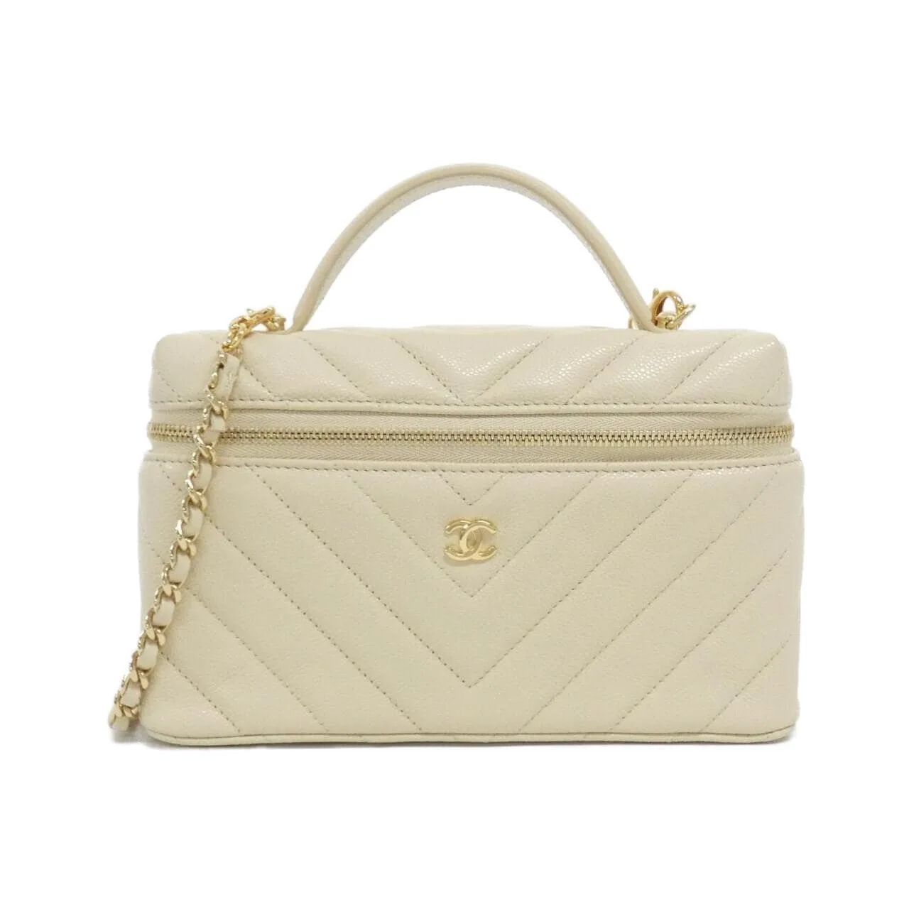 CHANEL Timeless Classic AP4385 手提包 荔枝紋牛皮 Beige