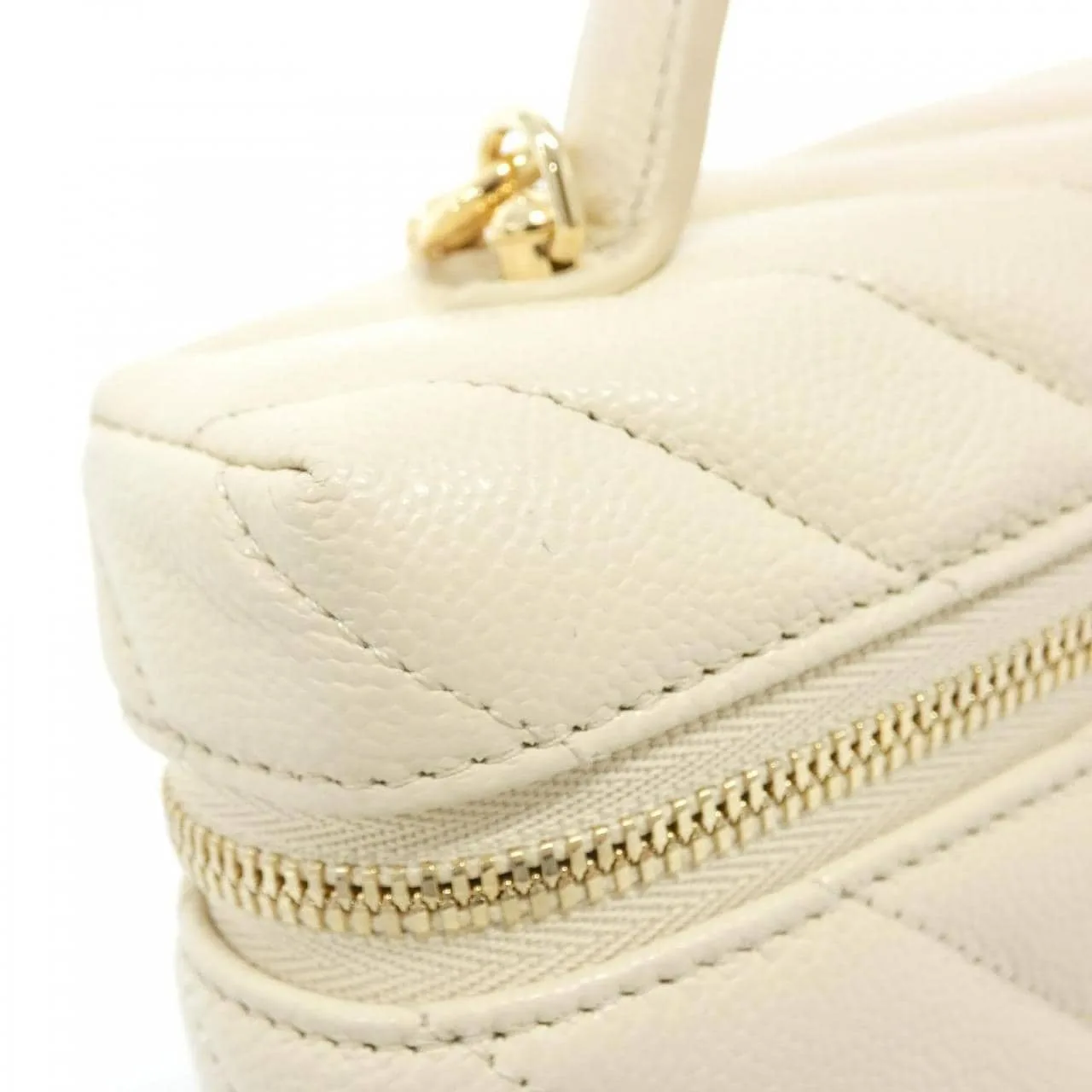 CHANEL Timeless Classic AP4385 手提包 荔枝紋牛皮 米色 荔枝紋牛皮 中古品A - 縮圖 4