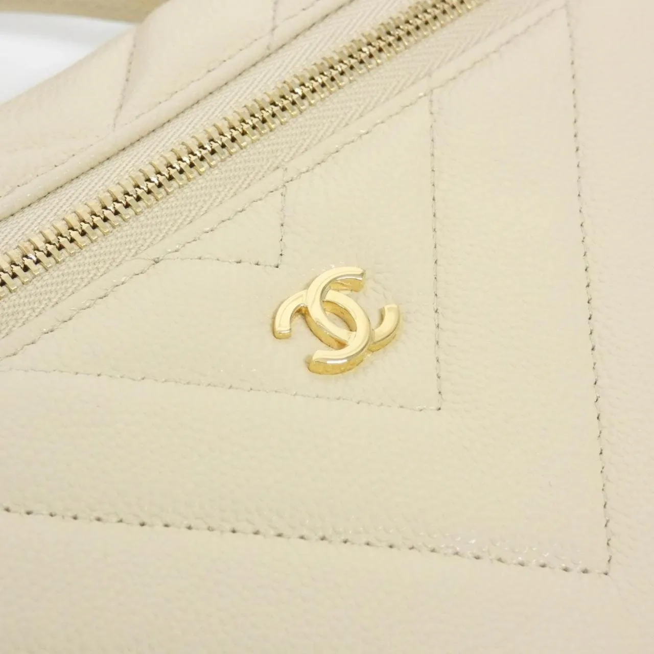 CHANEL Timeless Classic AP4385 手提包 荔枝紋牛皮 米色 荔枝紋牛皮 中古品A - 縮圖 6