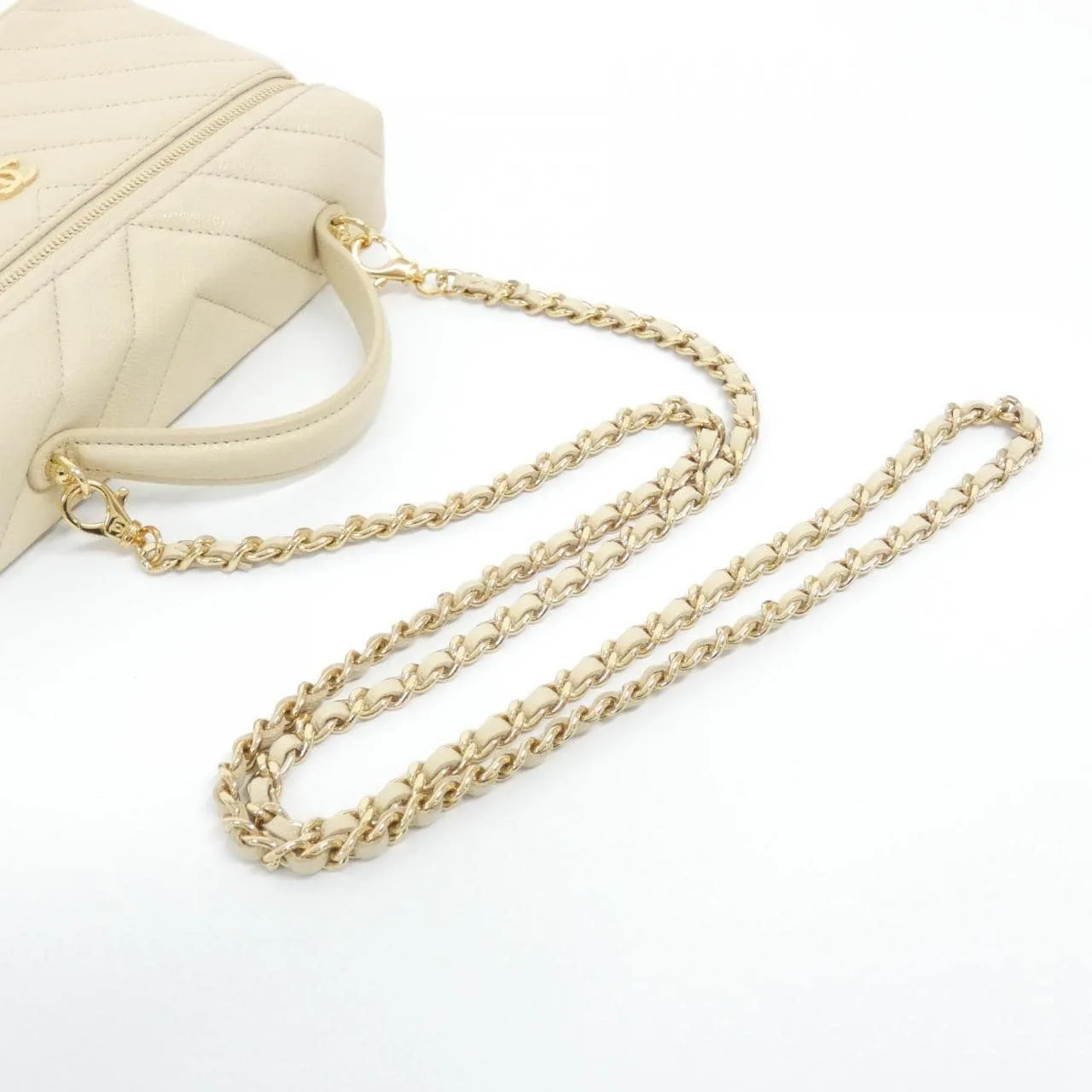CHANEL Timeless Classic AP4385 手提包 荔枝紋牛皮 米色 荔枝紋牛皮 中古品A - 縮圖 7