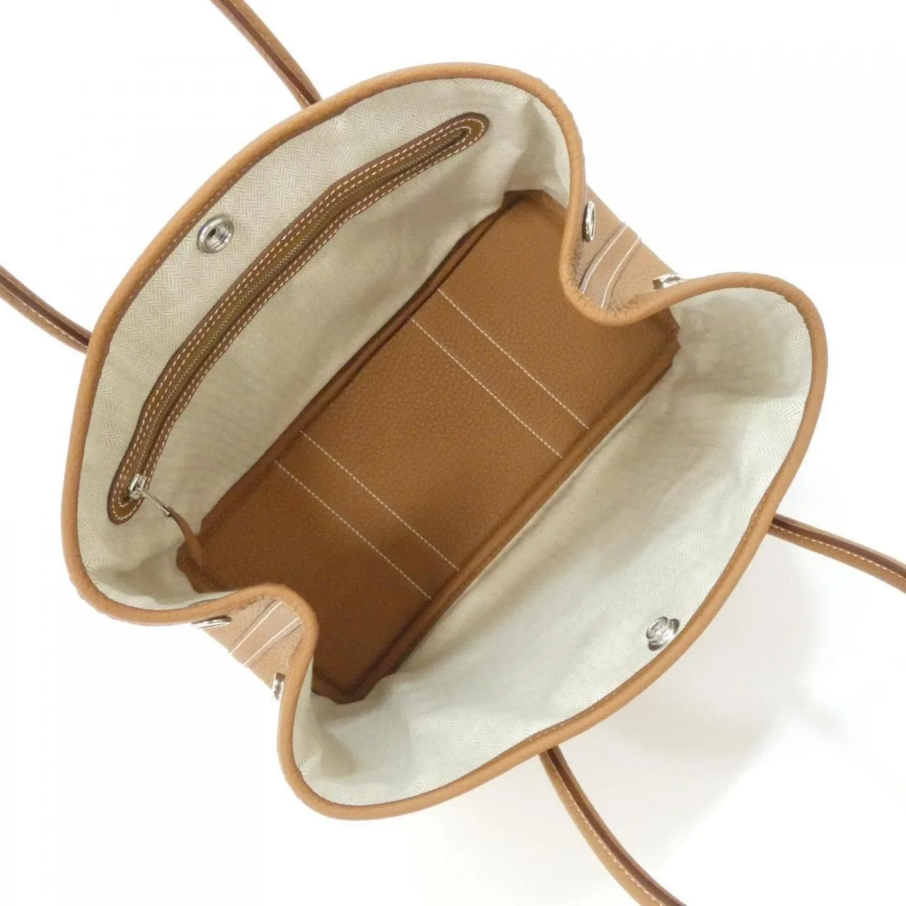 HERMES Garden Party 051568CK Tote Gold Rank A - Thumbnail 4