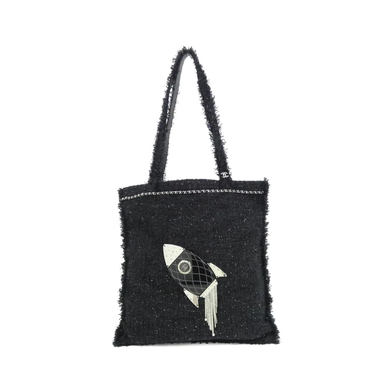 CHANEL 94656 手提包 粗花呢 Black