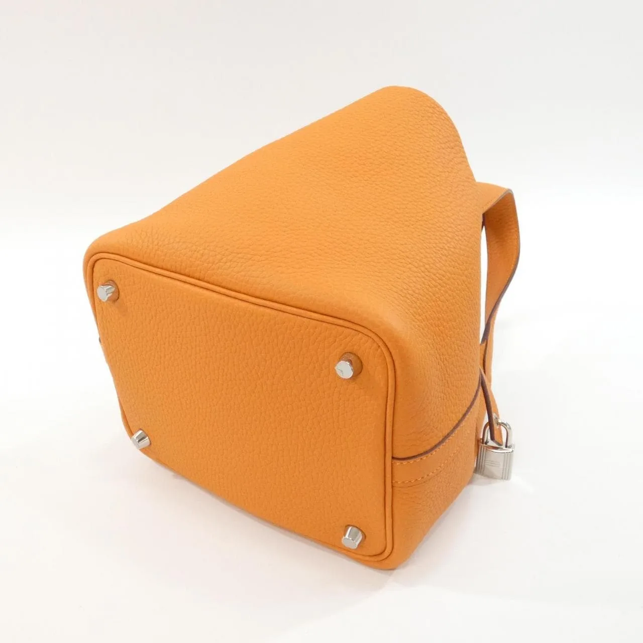 HERMES Picotin 056289CK Handbag Clemence Orange Clemence Leather Rank A - Thumbnail 2