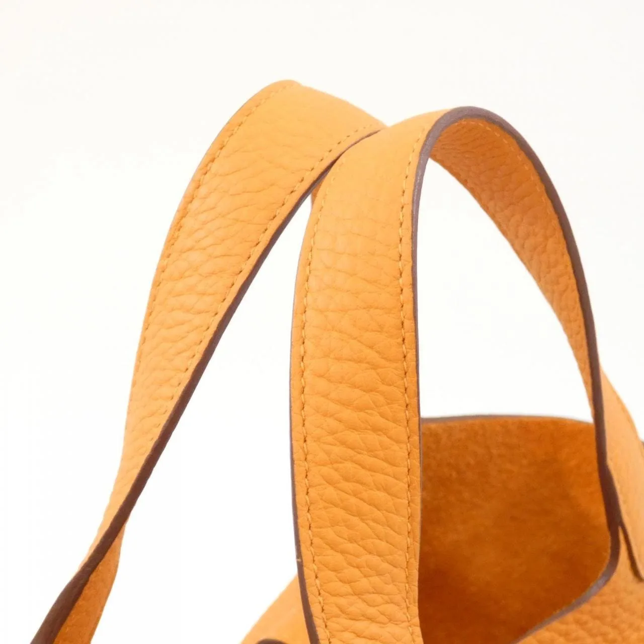 HERMES Picotin 056289CK Handbag Clemence Orange Clemence Leather Rank A - Thumbnail 5