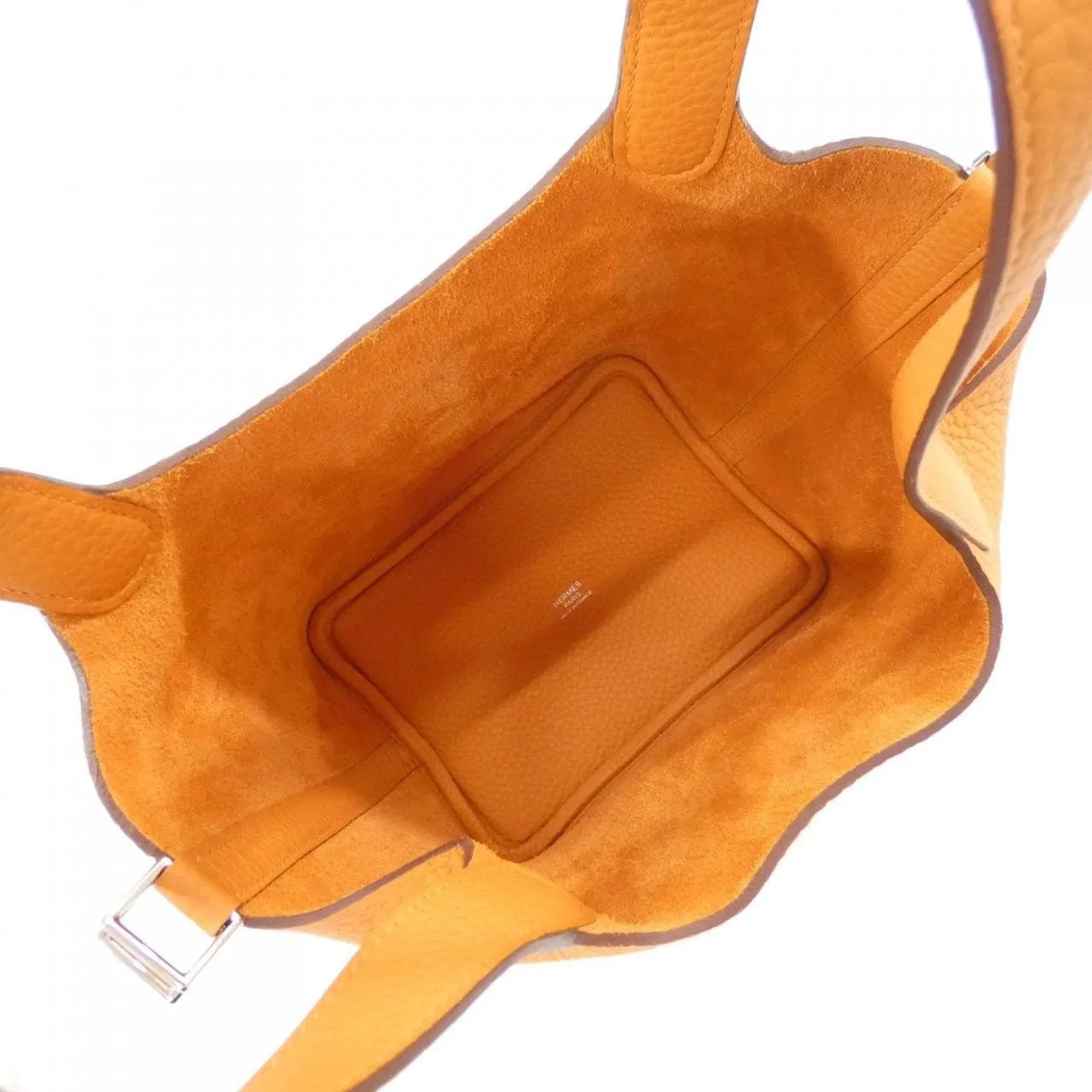 HERMES Picotin 056289CK Handbag Clemence Orange Clemence Leather Rank A - Thumbnail 6