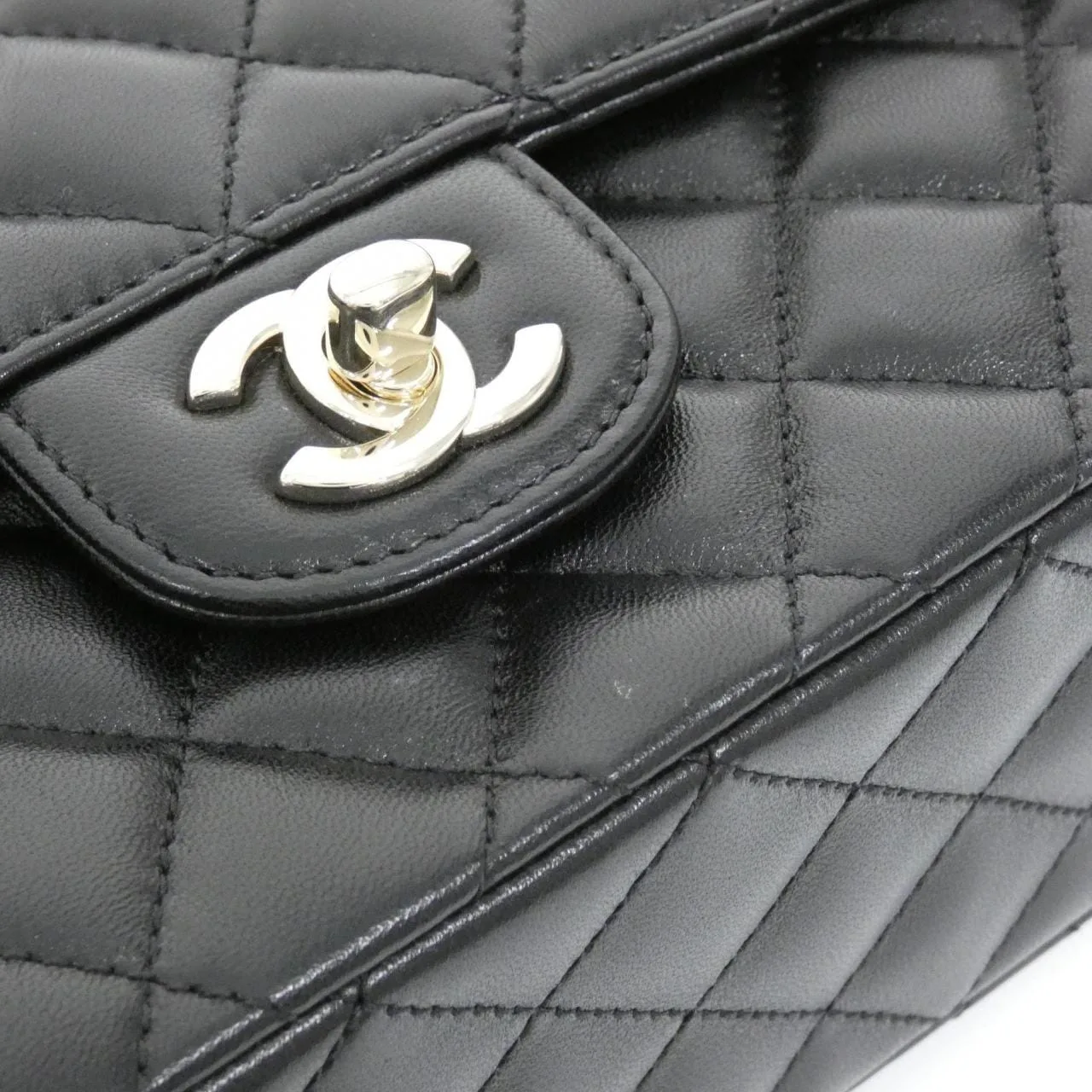 CHANEL AS4219 手提包 羊皮 黑色 羊皮 中古品A - 縮圖 4