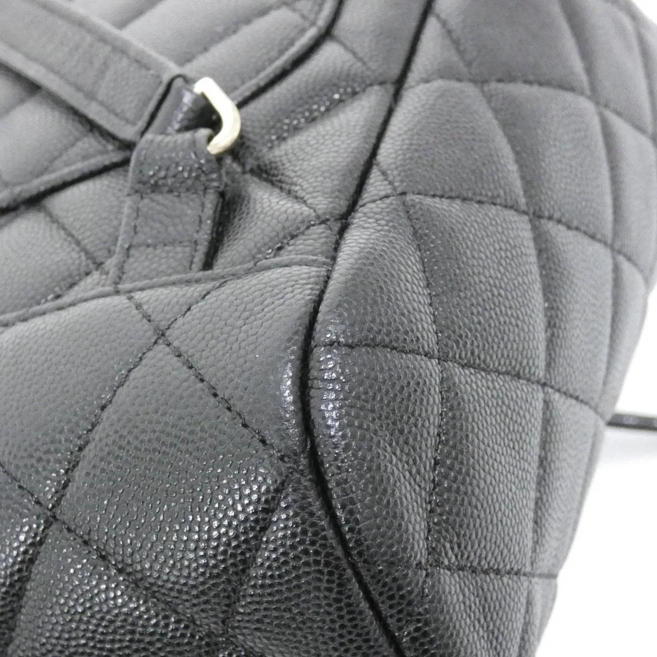 CHANEL AS4059 Backpack Grained Calfskin 黑色 荔枝紋牛皮 中古品A - 縮圖 4