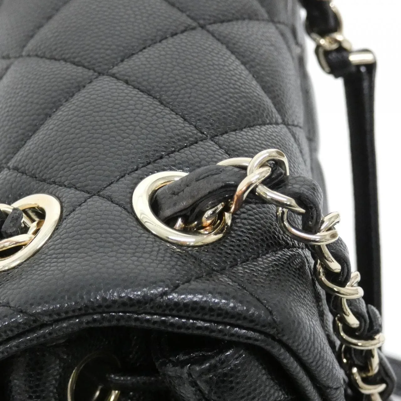 CHANEL AS4059 Backpack Grained Calfskin 黑色 荔枝紋牛皮 中古品A - 縮圖 8