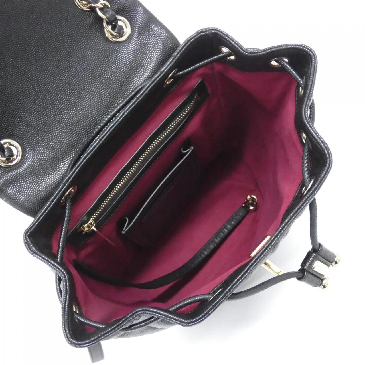 CHANEL AS4059 Backpack Grained Calfskin 黑色 荔枝紋牛皮 中古品A - 縮圖 9